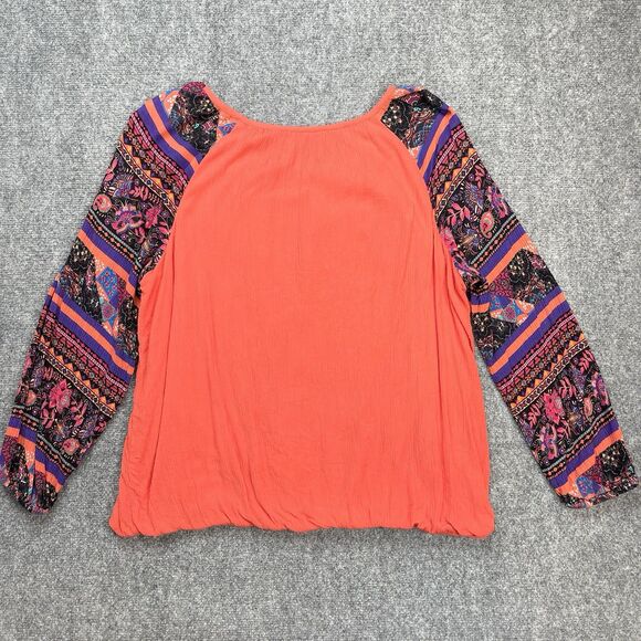 Soft Surroundings Blame Rio Embroidered Boho Top Womens 2X Coral Viscose - Picture 3 of 11